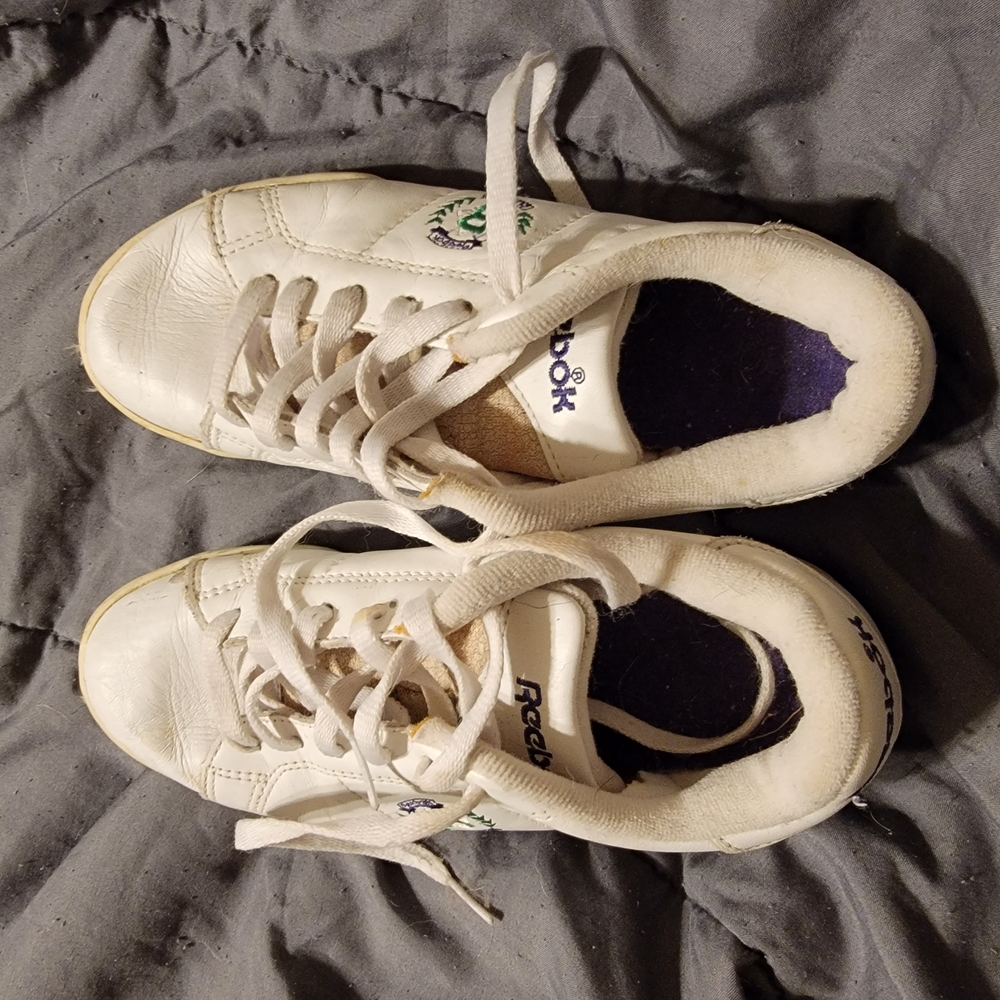 Reebok Green and White Athletic Sneakers